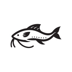 2d catfish logo on a white background