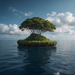 A floating island that drifts across the ocean.