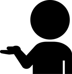 片手を上げた人物のアイコン、サポート