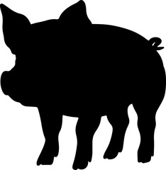 Pig silhouette illustration vector design.