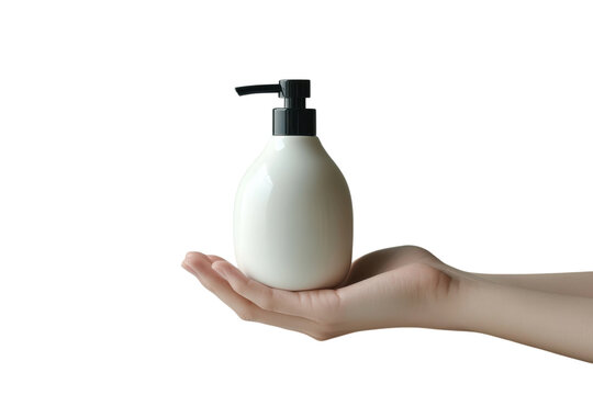 Durable Ceramic Soap Dispenser for Bathrooms with a Sleek Style: Isolated on Transparent Background