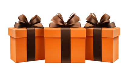 Beautiful Wrapped Presents in Orange