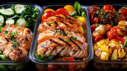 Elevate Your Healthy Lifestyle with Delicious, Homemade Meal Prep with nutritious, freshly cooked dishes stored in glass meal containers Discover convenient and nutritious meal preparation