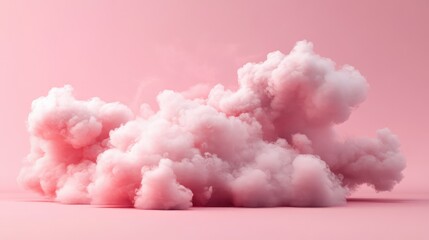 Soft pink cotton candy clouds floating in a dreamy pastel sky.