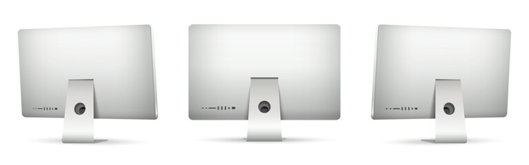 Computer display rear view on three sides