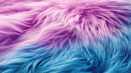 Obraz premium A close-up view of soft, colorful fur showcasing a blend of pink and blue hues. Ideal for conveying comfort and vibrant aesthetics in any design.