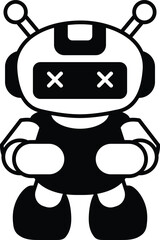 robot with a black face and eyes