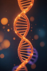 dna strand on black background