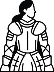 a stylized drawing of a knight or warrior