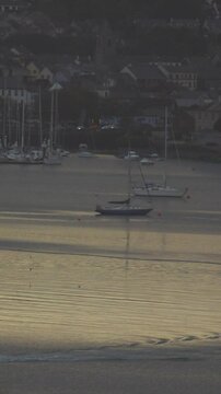 Fishing boat leaving early in the morning