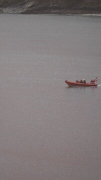 Fishing boat sailing early in the morning