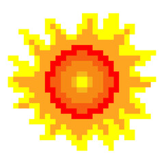 Obraz premium Sun in pixel art style