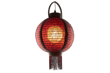 A decorative red lantern with intricate patterns, designed to illuminate and enhance ambiance.