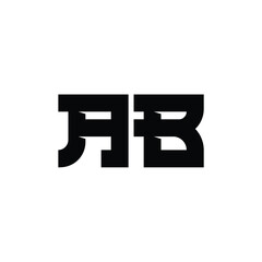 AB monogram logo design letter text name symbol monochrome logotype alphabet character simple logo