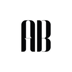 AB monogram logo design letter text name symbol monochrome logotype alphabet character simple logo