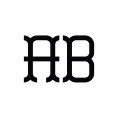 AB monogram logo design letter text name symbol monochrome logotype alphabet character simple logo