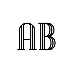 AB monogram logo design letter text name symbol monochrome logotype alphabet character simple logo