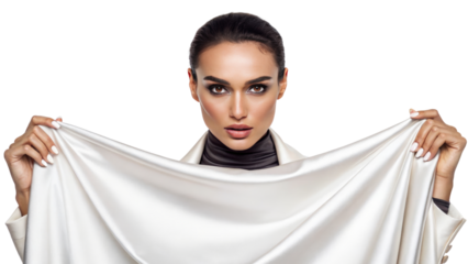 Beautiful Arab woman with a black scarf elegantly covering her hair