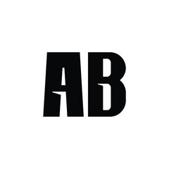 Obraz premium AB monogram logo design letter text name symbol monochrome logotype alphabet character simple logo