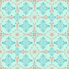 seamless floral pattern This design is reminiscent of traditional tiles, wallpaper, or textile patterns, often seen in historical or classical decor.