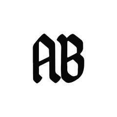 AB monogram logo design letter text name symbol monochrome logotype alphabet character simple logo