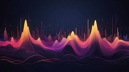 Abstract background of frequency waves with modern gradient colors 