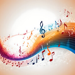 abstract music background with notes
