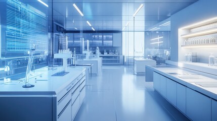 A modern laboratory interior showcasing advanced technology and clean design, emphasizing the importance of innovation in scientific research.