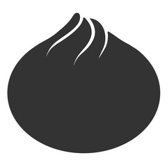 black silhouette meat bun icon