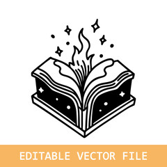 book flower silhouette vector design