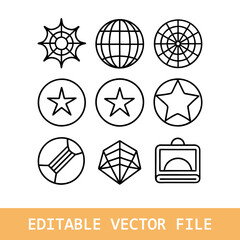 Management set of web icons in linear style. Project management icons for web and mobile app