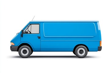 Blue Delivery Van on White Background - A clean, modern blue delivery van on a white background. Symbolizes: transport, logistics, delivery service, business, efficiency