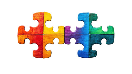 Obraz premium Colorful Jigsaw: A vibrant arrangement of colorful jigsaw puzzle pieces, meticulously connected to showcase the beauty of unity, collaboration, and problem-solving.