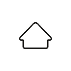 House icon outline isolated template on transparent background. Linear vector illustration, home vector