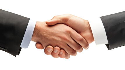 Obraz premium Handshake Agreement: A close-up shot of two hands clasped firmly in a handshake, symbolizing agreement, partnership, or a successful deal.