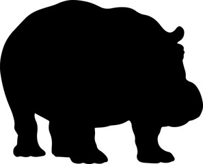 Hippopotamus silhouette illustration vector design.