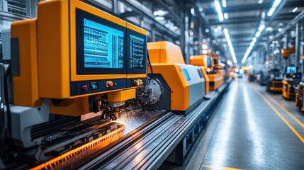 Automated Manufacturing Line: High-Tech Industrial Production