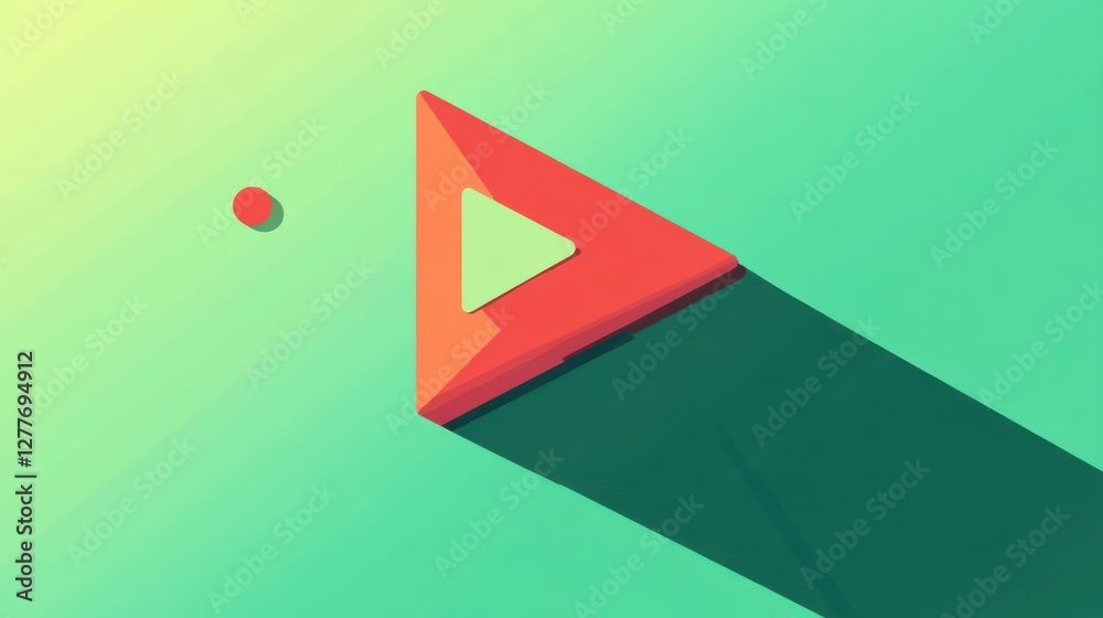Poster a vibrant abstract design featuring a triangular shape with a playful color scheme that adds a moder