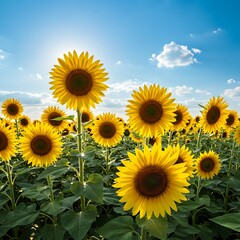 Obraz premium Sunflowers background nature beauty gold plant