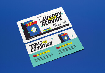 Blue Quirky Illustration Laundry Services Voucher