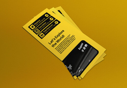 Yellow and Black Utilitarian Travel Trifold Brochure