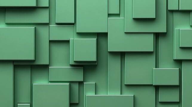 An abstract background featuring layered green shapes that create a modern, minimalistic design perfect for various creative projects.