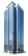 Obraz premium modern office building isolated on transparent white background, clipping path