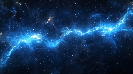 An awe-inspiring cosmic display of swirling blue energy and stars, capturing the mysteries of the universe and the beauty of deep space.