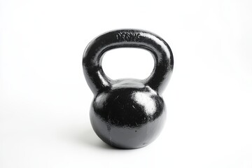 Kettlebell Weight Training Equipment - Black kettlebell on white background, ideal for fitness, strength training, and workout imagery