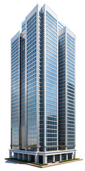 Obraz premium modern office building isolated on transparent white background, clipping path