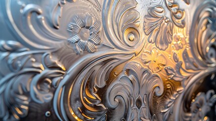 A decorative decorative glass, featuring intricate patterns and designs,