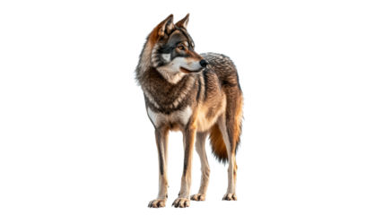 Majestic wolf standing gracefully in natural pose