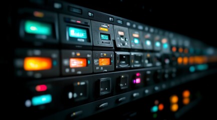 Fototapeta premium Futuristic Control Panel Sci Fi Interface Digital Dashboard Technology Background