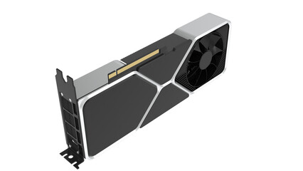 High-Performance Gaming Graphics Card with Isolated on Transparent Background
